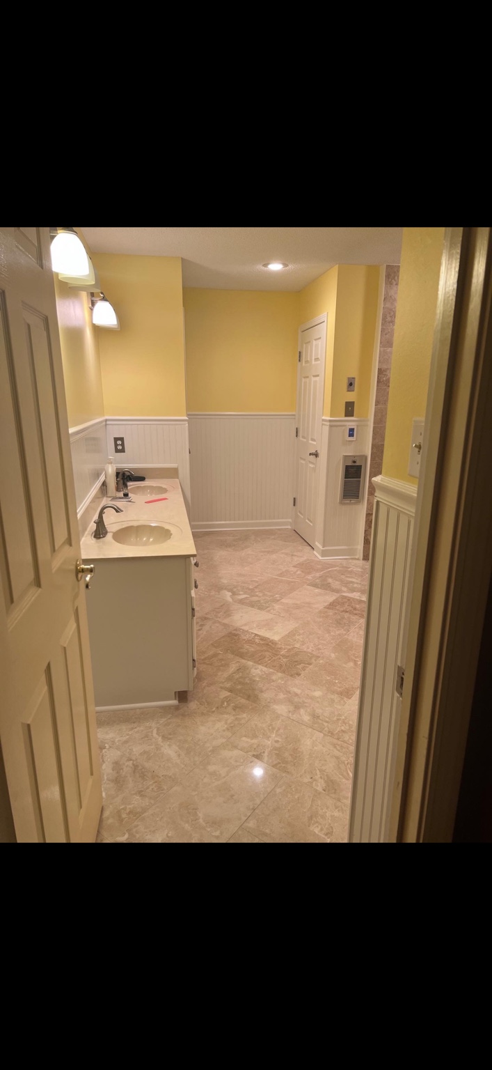 Bathroom flooring & wall trim
