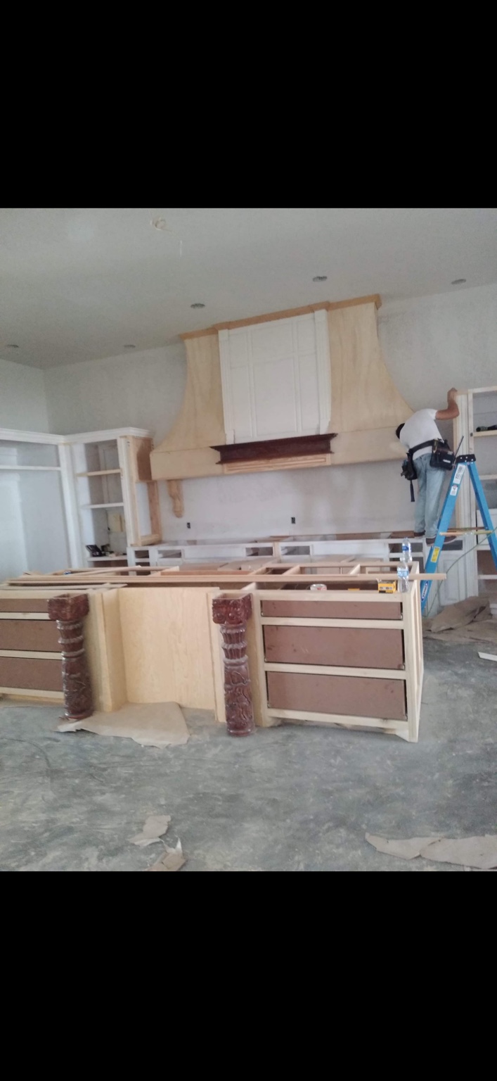 Custom kitchen millwork in progress