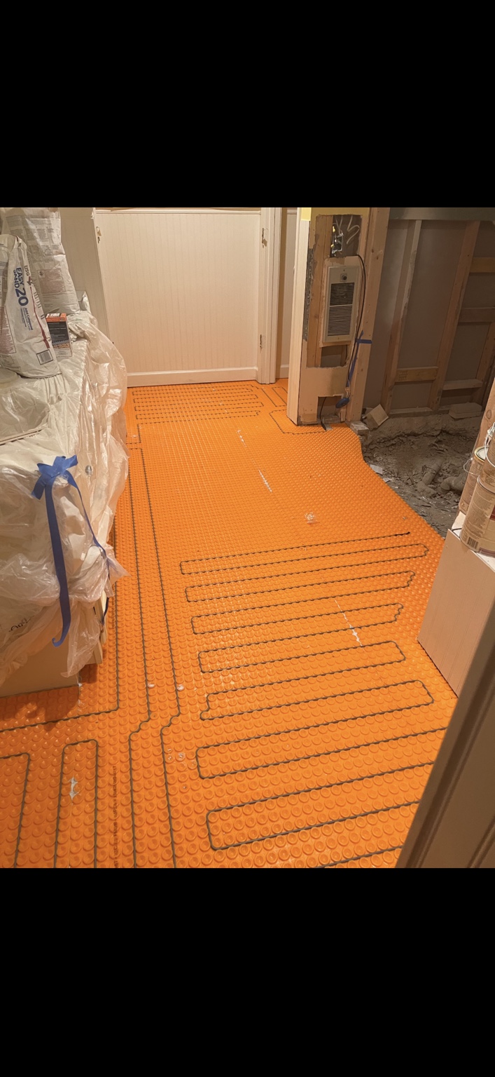 Floor preparation in progress