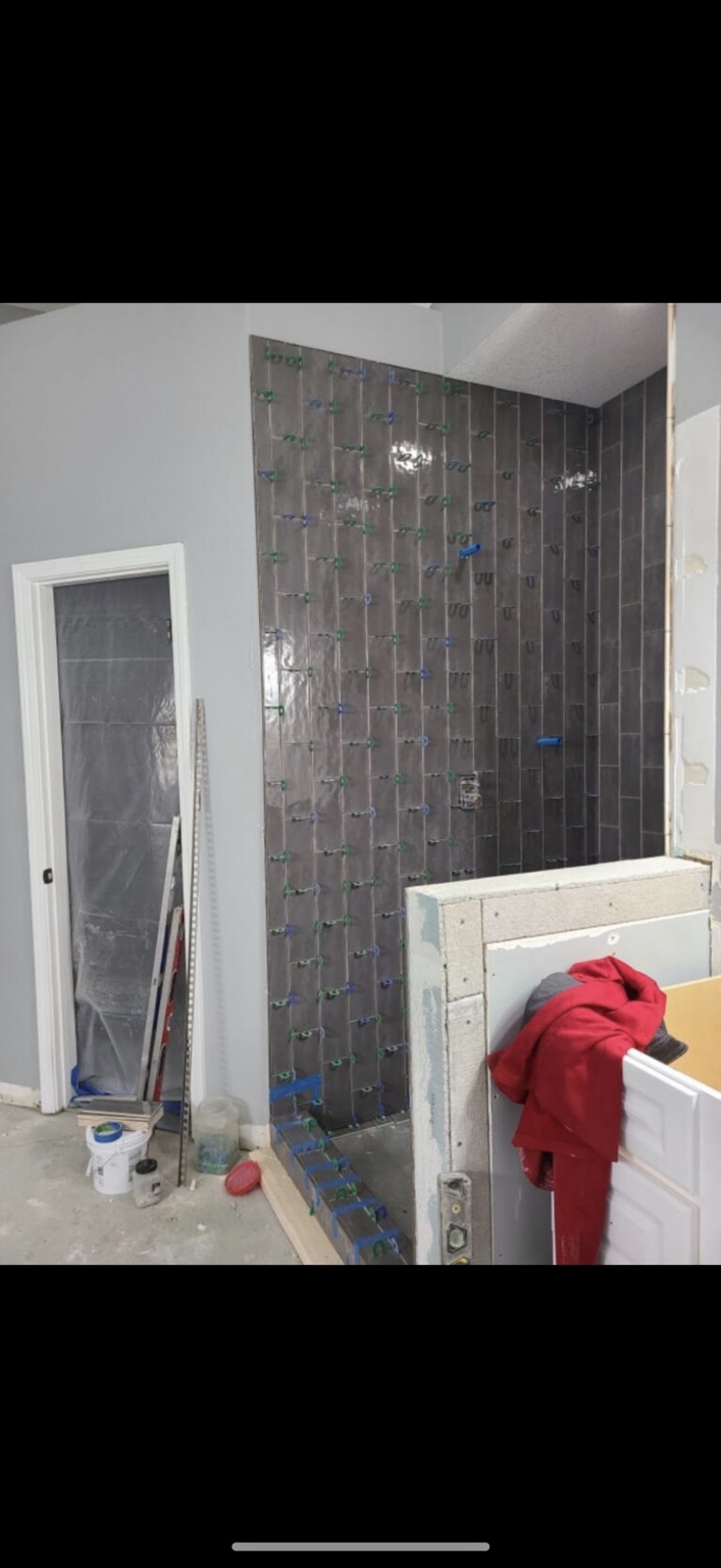Shower tile installation