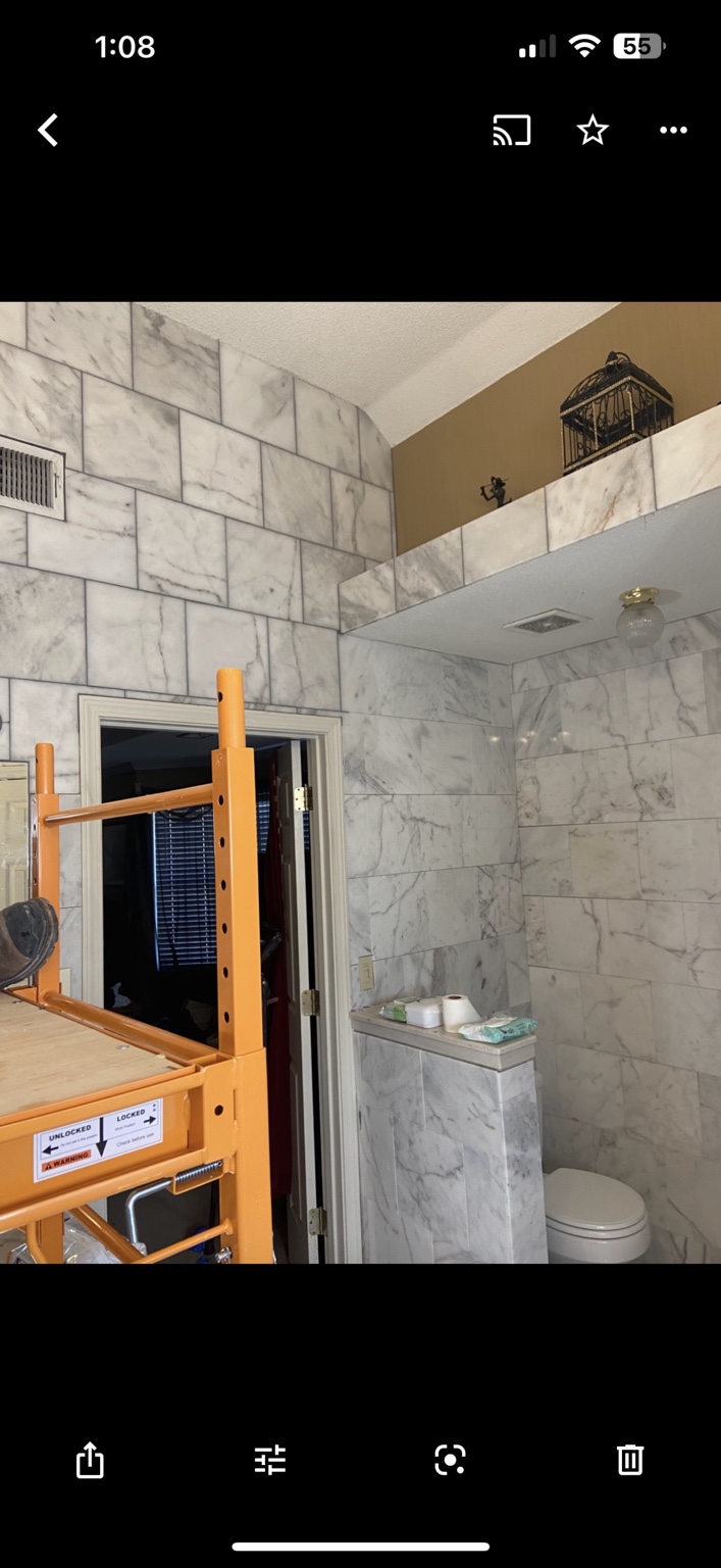 Bathroom wall tile installation